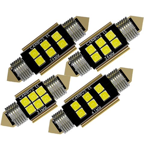 Bombilla LED festón Canbus, luces blancas para Interior del vehículo, lámpara de placa de matrícula, sin error, 2022 C5W, 31mm, 36mm, 39mm, 41mm, C10W, 12V, 6000K, novedad ► Foto 1/6