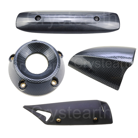 Cubierta de tubo de escape de fibra de carbono, cubierta de tubo de escape negra para Yamaha XP500 TMAX500 TMAX530 T MAX T-MAX Tmax 500 530 2012 2013 2014 2015 2016 ► Foto 1/6