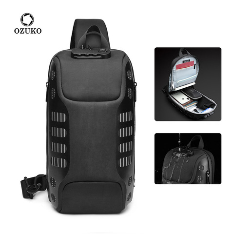 OZUKO-Bolso cruzado multifunción antirrobo para hombre, bolsas de mensajero de hombro para hombre, bolsa de pecho de viaje corta a prueba de agua, nuevo ► Foto 1/6