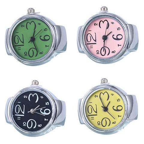 Las mujeres creativo números grandes Mini reloj de anillo de dedo banda elástica reloj de cuarzo reloj de anillo de dedo de acero elástica reloj de cuarzo ► Foto 1/6