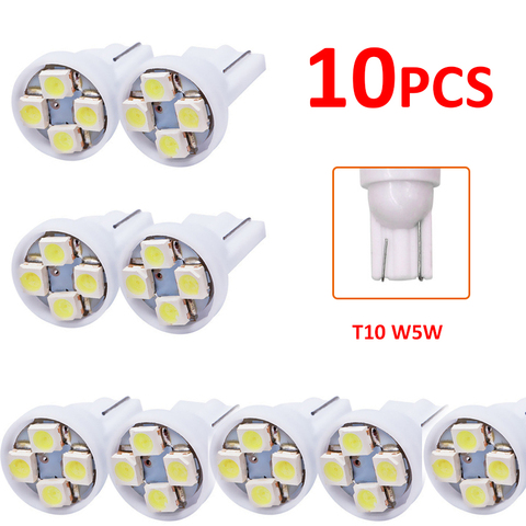 Bombillas led T10 para luces de señalización, W5W, 4smd, 3528, 194, 168, reemplazo de cuña, Panel de instrumentos inverso ► Foto 1/6