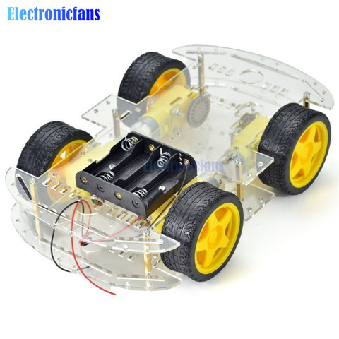 Kit de coche electrónica inteligente 4WD, bricolaje, Robot inteligente, chasis de coche, codificador de velocidad y caja de batería para Arduino ► Foto 1/6