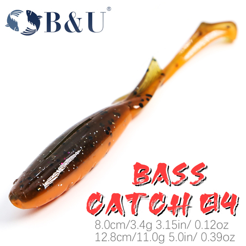 B & U-Señuelos de Pesca blando de 8cm y 12,8 cm, Swimbait, bagre, Wobblers de aparejos de pesca para lucio y lubina, cebo de goma, cebos blandos ► Foto 1/6