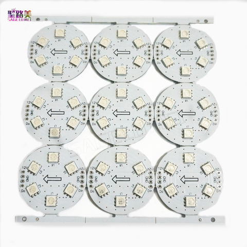 Panel Led direccionable de 38mm de diámetro, tablero led DC12V WS2811IC PCB, D38, 6Led, 5050 SMD, módulo de punto de luz de nodo, 9 unids/lote ► Foto 1/4