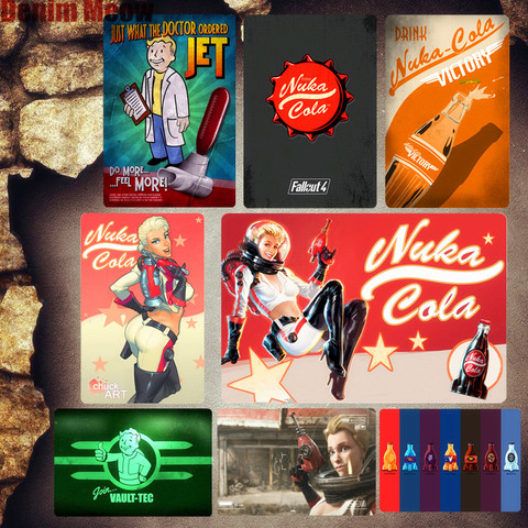 Vault-Tec Vintage placa de Metal Club Bar, sala de juegos Decoración signos diseño artístico de pared Fallout cartel Nuka Cola pegatinas decoración MN88 ► Foto 1/6