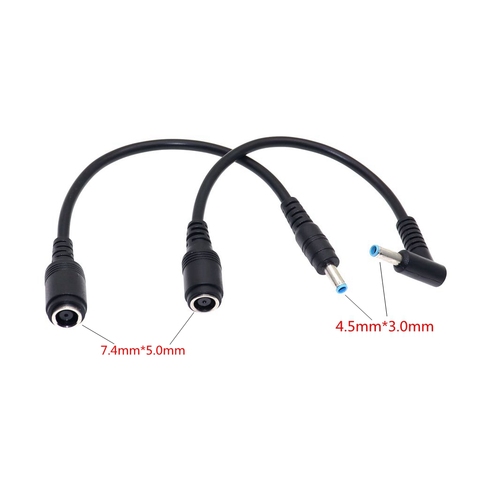 Mujer 7,4*5,0mm a 4,5*3,0mm con Pin azul DC adaptador/cargador de energía convertidor de conector para HP Ultrabook Dell portátil ► Foto 1/6