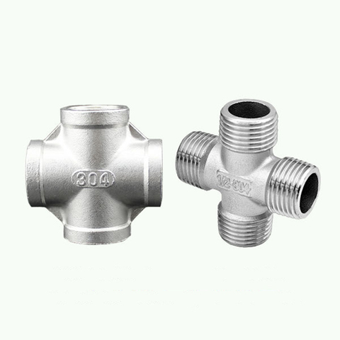 Accesorios de tubería cruzada de Gas y aceite, rosca macho hembra 304 de acero inoxidable DN8 10 15 DN20 25 32 40 50 1/2 