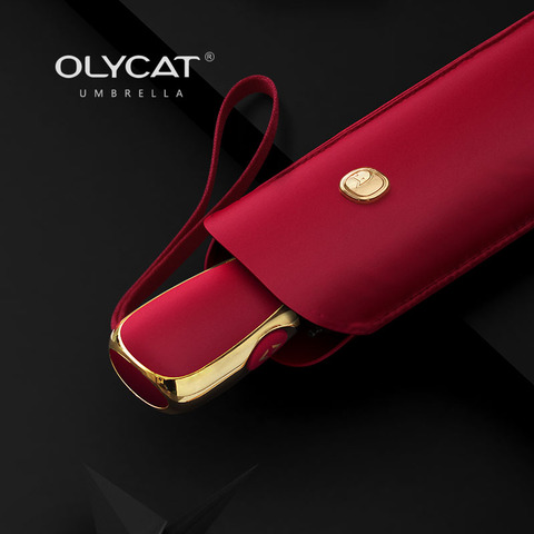 OLYCAT-paraguas plano para mujer, sombrilla ultraligera, plegable y automática, Anti UV ► Foto 1/6