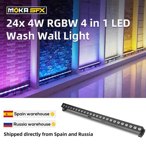 Luz LED de pared con efecto de iluminación para escenario, 24x4W, RGBW, Control DMX, barra, Disco, pared, lavado ► Foto 1/6