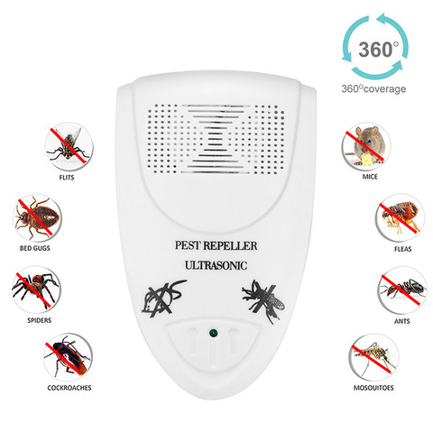 Repelente de mosquitos para cucarachas, roedores, ratones, aves, plagas, rechazo de insectos, ácaros, atrapamoscas, enchufe de la UE y Reino Unido, 3110 ► Foto 1/6