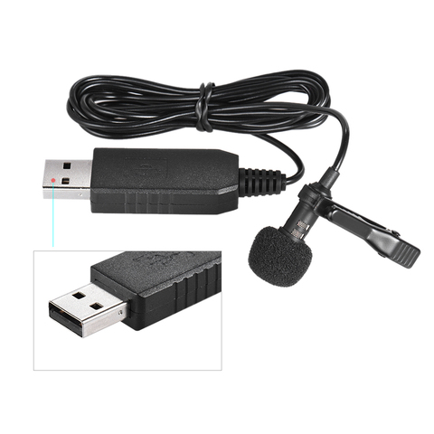 Micrófono portátil de 150cm para PC y ordenador, mini micrófono de condensador con Clip omnidireccional estéreo USB ► Foto 1/6