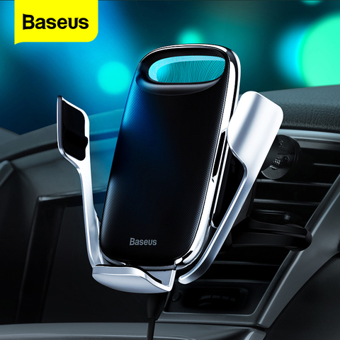 Baseus-Soporte de teléfono para coche, cargador inalámbrico Qi de 15W para iPhone 11 Pro Max, Xiaomi Redmi Note 8 Pro, soporte de carga inalámbrica rápida ► Foto 1/6