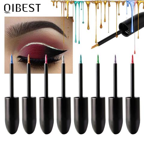 QIBEST-delineador brillante líquido ahumado, 13 colores, maquillaje, lentejuelas, lápiz de ojos con purpurina, maquillaje de ojos ► Foto 1/6