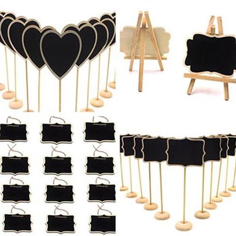12 Uds de madera Mini pizarra con soporte Clip mensaje presentación pizarra pantalla tarjetas Memo letreros con etiquetas de precio de ► Foto 1/6