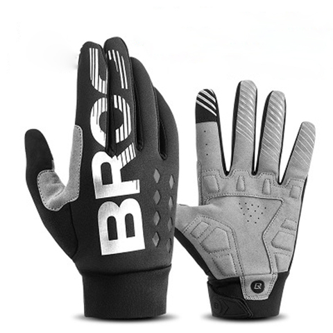 ROCKBROS-Guantes de ciclismo resistentes al viento polar térmico abrigado, para invierno, para hombre y mujer, para moto, esquí en nieve ► Foto 1/6