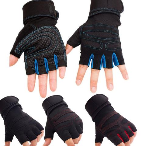 Guantes de gimnasia gimnasio para levantamiento de pesas para hombres y mujeres, guante de entrenamiento deportivo para ejercicio, entrenamientos deportivos de construcción corporal, tallas M/L/XL ► Foto 1/5