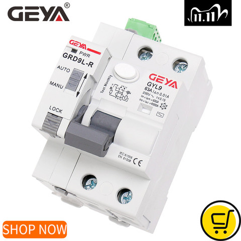 GEYA-Dispositivo de pérdida automática GRD9L 6KA ELCB RCCB, función RS485, disyuntor de control remoto, 2P, 40A, 63A, 30mA, RCD ► Foto 1/6