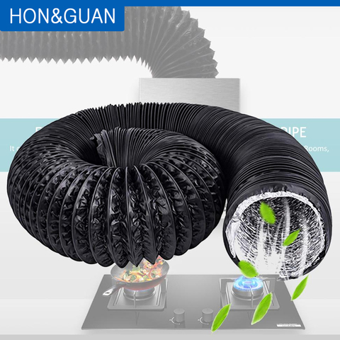 Conducto de ventilador; conducto de ventilación Flexible de aluminio de 5 m 10 m, conducto de aire de PVC para cocina, inodoro, conducto de ventilador Extractor hidropónico ► Foto 1/6