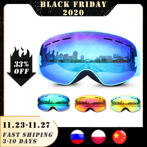 Mosodo chico gafas de esquí Anti-niebla nieve gafas UV400 protección OTB Snowboard polarizado gafas de niño niños niñas ► Foto 1/6