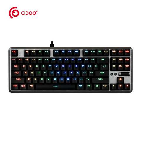 ¡Nuevo! CDOO-Teclado mecánico CD702S con cable USB, teclado para videojuegos con retroiluminación RGB, 87 teclas, azul/rojo/negro, para PC y portátil ► Foto 1/6