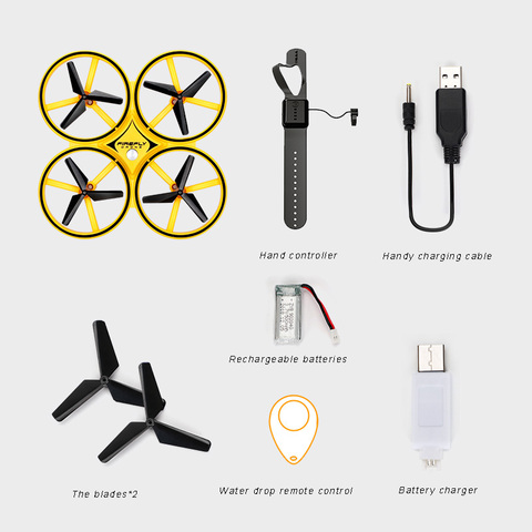 Mini Dron a control remoto con sensor de gestos, Mini cuadricóptero de inducción, reloj inteligente, OVNI somatosensorial, noctilucente ► Foto 1/6