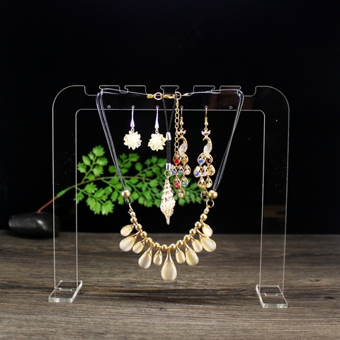 Soporte de acrílico para collar, exhibición de joyería, organizador de collar, estuche para pendientes, escaparate de joyería, soporte para pendientes ► Foto 1/6