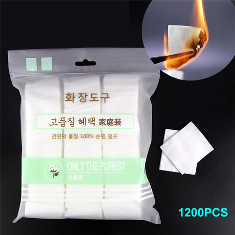 Almohadillas faciales de algodón puro para maquillaje, utensilios de belleza prácticos, gran oferta, 1200 Uds., limpiador de maquillaje, herramienta diaria ► Foto 1/6