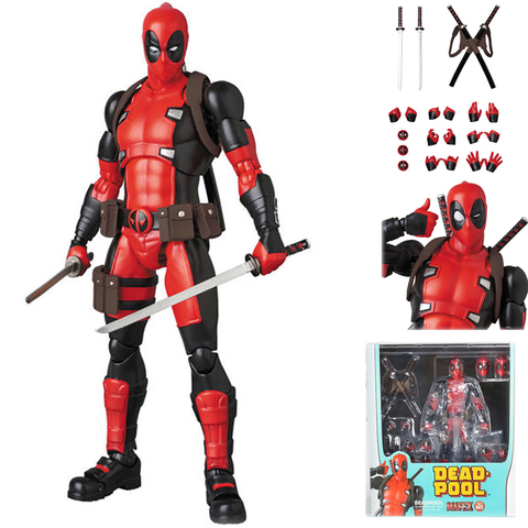 2022 nuevo Marvel Deadpool Mafex 082 Cambio de cabeza PVC figura de acción muñeca de juguete Regalo de Cumpleaños de Navidad ► Foto 1/6