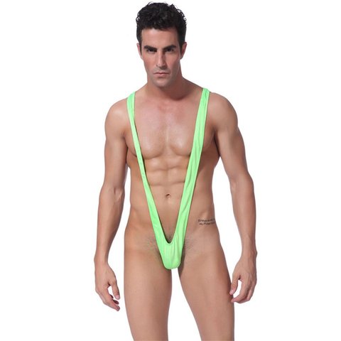 Tonichella-bañador Sexy para hombre, ropa interior de cintura baja con Espalda descubierta, Bikini con Tanga y suspensorio Borat ► Foto 1/6