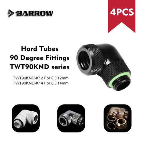 Accesorios duros para tubos TWT90KND, rotativo de 90 grados, adaptador giratorio para OD12mm/OD14mm, G1/4 