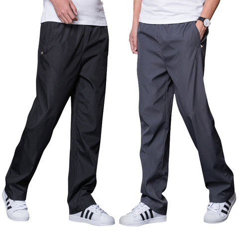 Pantalones de secado rápido para hombre, Pantalón deportivo de poliéster, cintura elástica, transpirable, para verano ► Foto 1/6