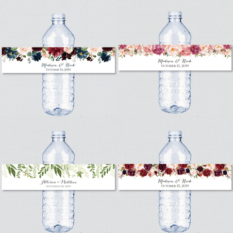 Etiquetas de botella de agua personalizadas para flores para boda, pegatinas, cumpleaños, aniversario, espectáculo de novia, graduación, 24 piezas ► Foto 1/2