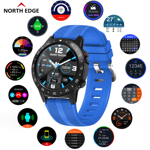 North Edge GPS reloj deportivo Bluetooth llamada multideporte Brújula de altitud al aire libre correr música reloj inteligente ritmo cardíaco ► Foto 1/6