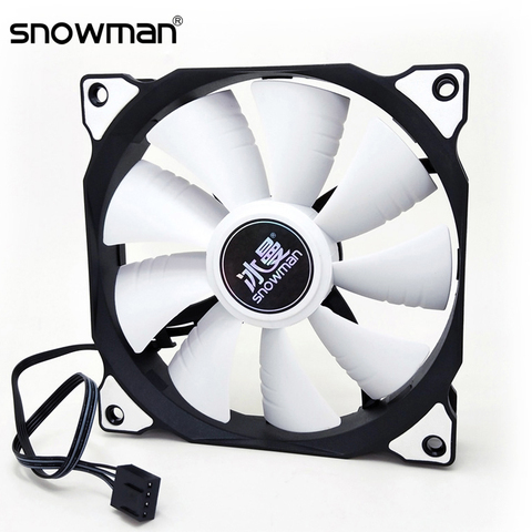 Muñeco de nieve PWM 4 Pin 120mm ventilador con cubierta de ordenador silencioso 12CM ventilador CPU refrigeración RGB ventilador de PC silencioso ventiladores 12V DC ajustar la velocidad del ventilador ► Foto 1/6