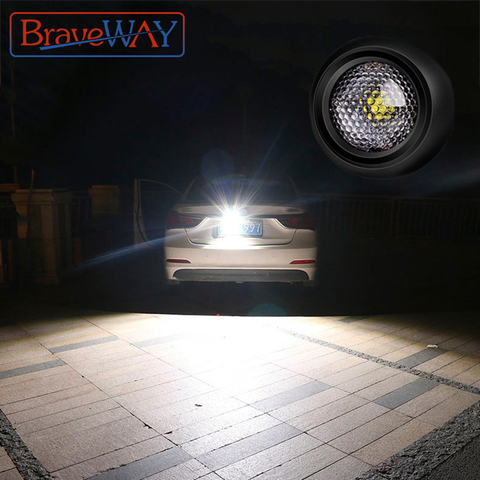 BraveWay LED extra luz de marcha atrás para la lámpara del coche auxiliar Led luz de trabajo 12V lámpara de niebla haz de inundación LED luces inversas 1156 1157 T5 T10 T15 T20 W5W P21W accesorios coche ► Foto 1/6