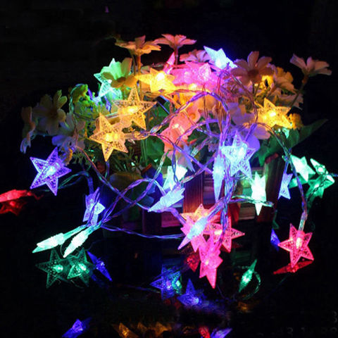 Guirnalda de luces LED de estrellas, guirnaldas parpadeantes alimentadas por batería y tipo USB, para Navidad, fiestas, bodas, decoración, 2,5 M, 3M, 20led ► Foto 1/6