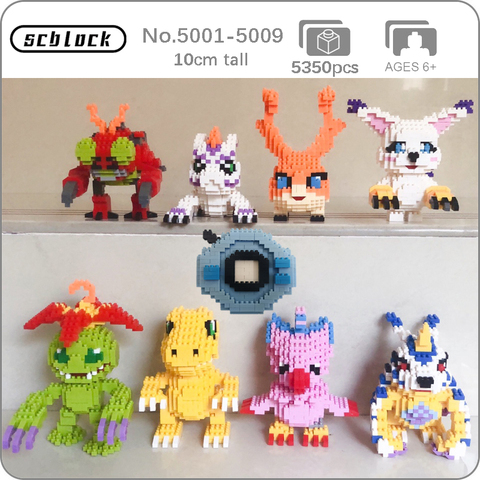 Bloques de construcción SC Digimon Agumon Gabumon Piyomon Tentomon Palmon Patamon Tailmon Monstruo Digital Mini, juguete de construcción de diamantes ► Foto 1/6