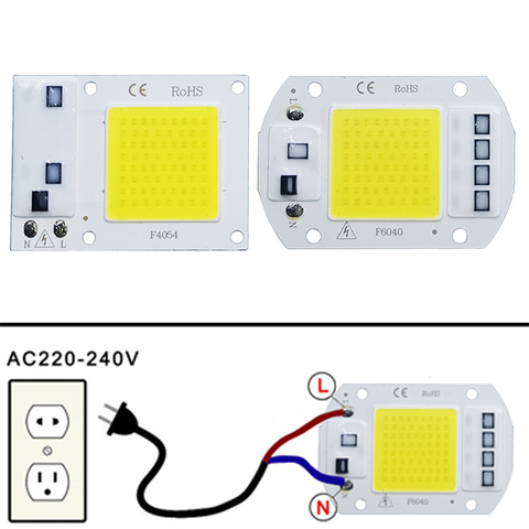 Cuentas de lámpara LED COB de CA 220V, 10W, 20W, 30W, 50W, IC inteligente, No necesita controlador, Bombilla LED para lámpara de lámpara para foco de luz de inundación, iluminación artesanal ► Foto 1/3