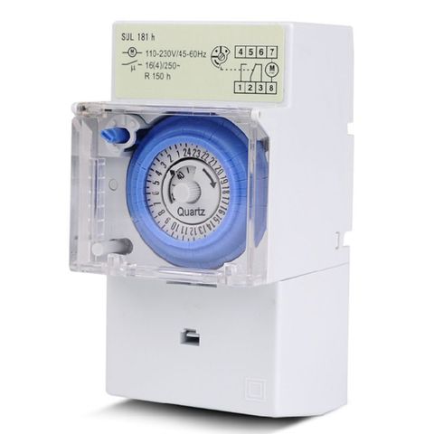 Interruptor de temporizador mecánico SUL181H, 220V, 16A, montaje en Riel Din 24H, 8 ajustes, controlador Manual/automático, relé de tiempo ► Foto 1/6