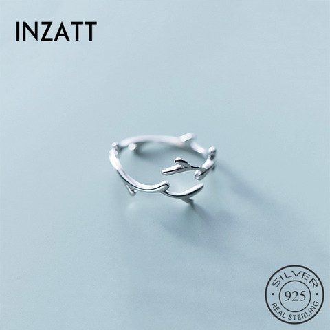 INZATT-anillo ajustable de ramas irregulares para mujer, Plata de Ley 925 auténtica, joyería fina para fiesta, accesorios, regalo ► Foto 1/6