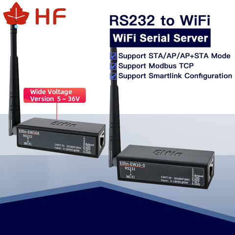 Modbus-dispositivos de red inalámbrica de Elfin-EW10A-0 más pequeños, TPC, función IP, RJ45, RS232 a servidor Serial WIFI ► Foto 1/3