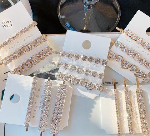 Pinzas para el pelo para mujer y niña, accesorios de estilo geométrico, superllamativas, con diamantes de imitación, prémium, 2022 ► Foto 1/6