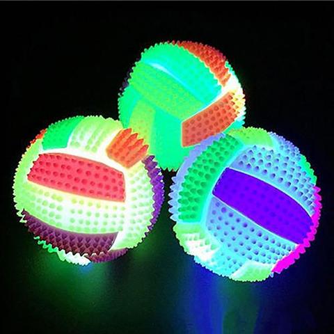 Bolas de masaje LED de Musle para Fitness para niños, bolas deportivas de voleibol con luz intermitente, cambio de Color, regalo de erizo que rebota ► Foto 1/6