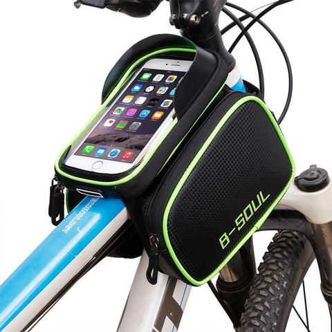 Bolsa para bicicleta a prueba de salpicaduras, resistente a la lluvia, de tubo superior para bicicleta de montaña o carretera, con conector para auriculares, accesorio para equipo de ciclismo ► Foto 1/6