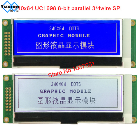 Módulo LCD de 24064x240x64 mini pantalla COG gráfico 3,3 v UC1698u SPI serie LG240645 1u ► Foto 1/6