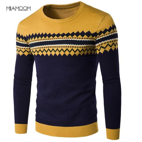 Suéter para hombre 2022 nuevo Otoño Invierno pulóver para hombre suéteres de algodón Casual cuello redondo suéter fino de punto para hombre ► Foto 1/5