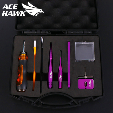 Ace Hawk-Kits de reparación de materiales de carrete de pesca Baitcasting, herramientas de mantenimiento combinado, rodillo de desmontaje de carrete ► Foto 1/4