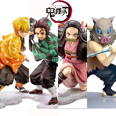 Anime 16CM demonio asesino Kimetsu no Yaiba figura Kamado Tanjirou figura de acción Agatsuma Zenitsu Nezuko Guerrero juguetes en miniatura de PVC ► Foto 1/6