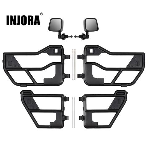 INJORA-puertas y espejo retrovisor de plástico para coche a control remoto, para coche trepador de control remoto Axial SCX10 90046 Jeep Wrangler ► Foto 1/6