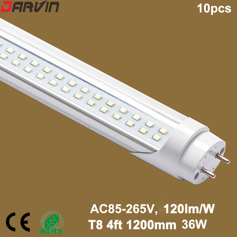 Lámpara de tubo Led T8 de 120cm lámpara de tubo fluorescente de 4 pies, doble línea, 1200mm, 36W, lámpara de ahorro energético, luces fluorescentes de repuesto ► Foto 1/6